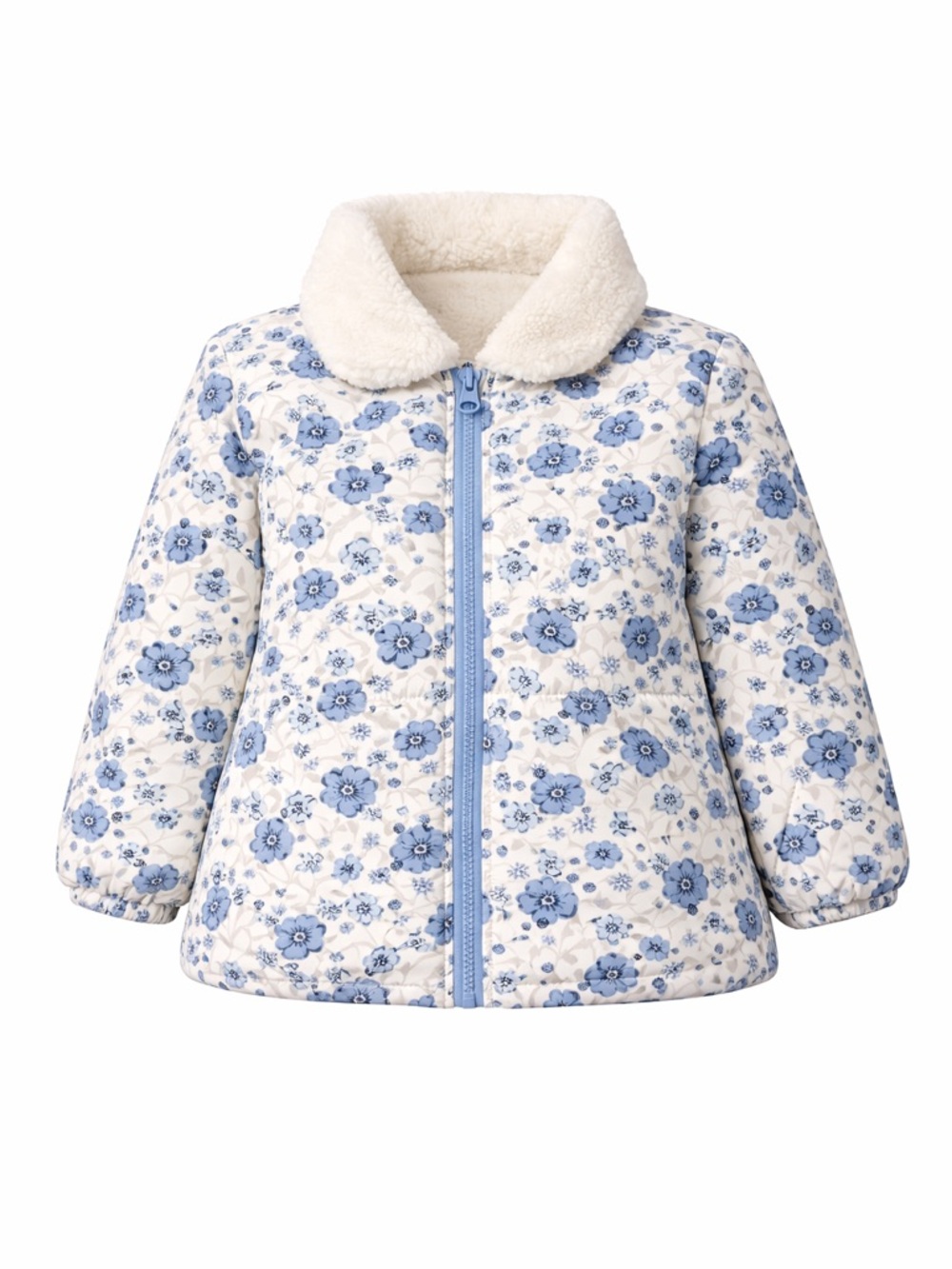 Carter's Light Blue Floral fleece Lined Jacket 5t girls